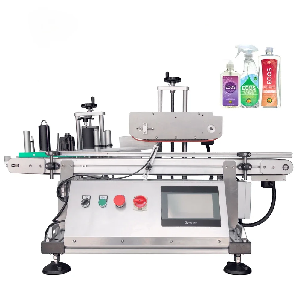 YIMU YM420 Desktop Flat Bottle Label Applicator Machine Square Bottle Automatic Sticker Labeling Machine