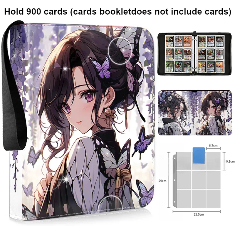 New 400/900 PCS Anime Demon Slayer Cards Album Book  Collection Card Zipper Game Cards Binder Holder Gifts for Kids