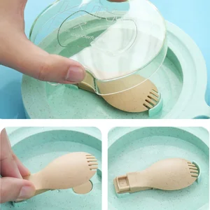 Tazón de sopa de microondas de 850 ml con tapa y manejar tazón de plástico de plástico de grado alimenticio con tazas de desayuno portátiles a prueba de fugas de cuchara 12 Best Microondave Bowl de ventas - №9