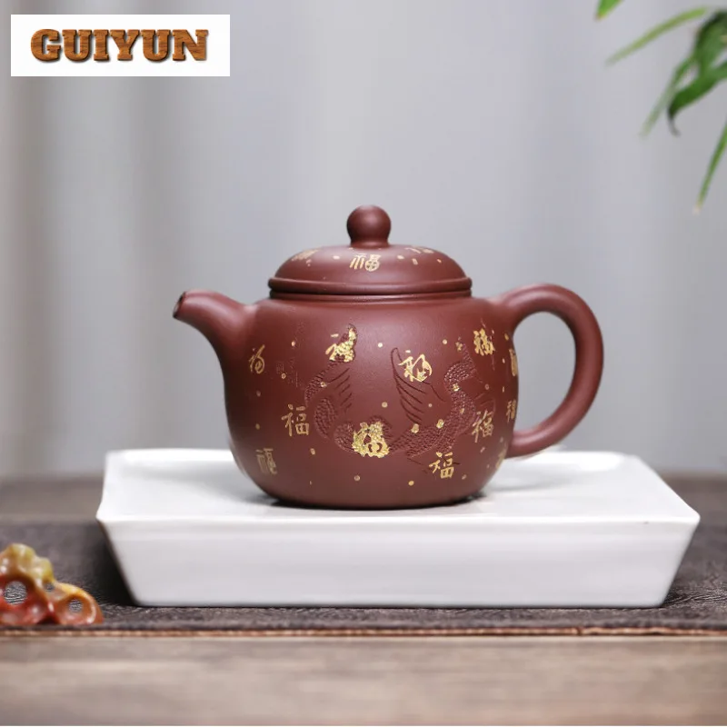 

315ml Exquisite Yixing Purple Clay Teapots Handmade Pao Zun Pot Raw Ore Purple Mud Kettle With Infuser Chinese Zisha Tea Set