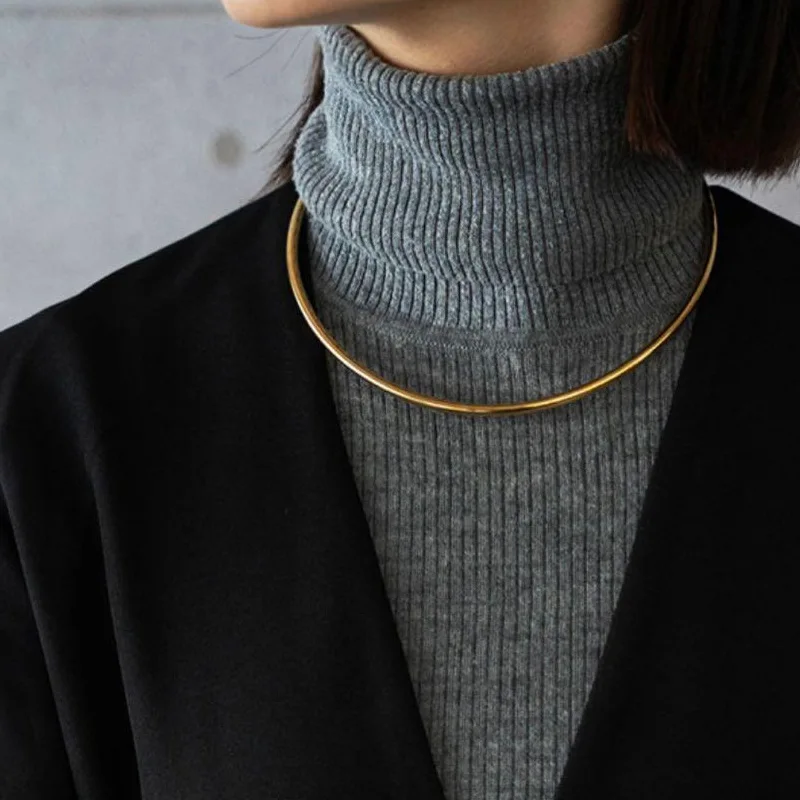 Collar choker necklaces stainless steel necklaces for women minimalist punk simple winter punk jewelry non tarnish
