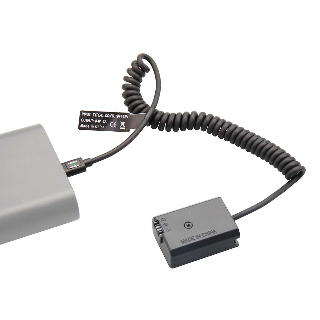 Typ-C PD Dummy-Akku-Kit für Fujifilm Canon Nikon Sony Panasonic, 9V Powerbank zu 7,4-8,4V für Akkuanzeige – Detail 38