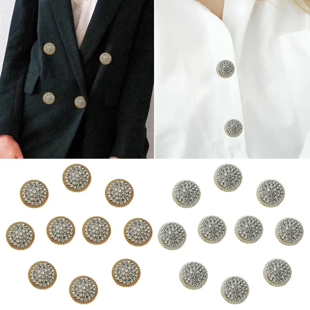 10 Stück Mode Metall Strass Knöpfe Hemd Knöpfe DIY Kleidung Näh knopf Handarbeit hand gefertigte Accessoires