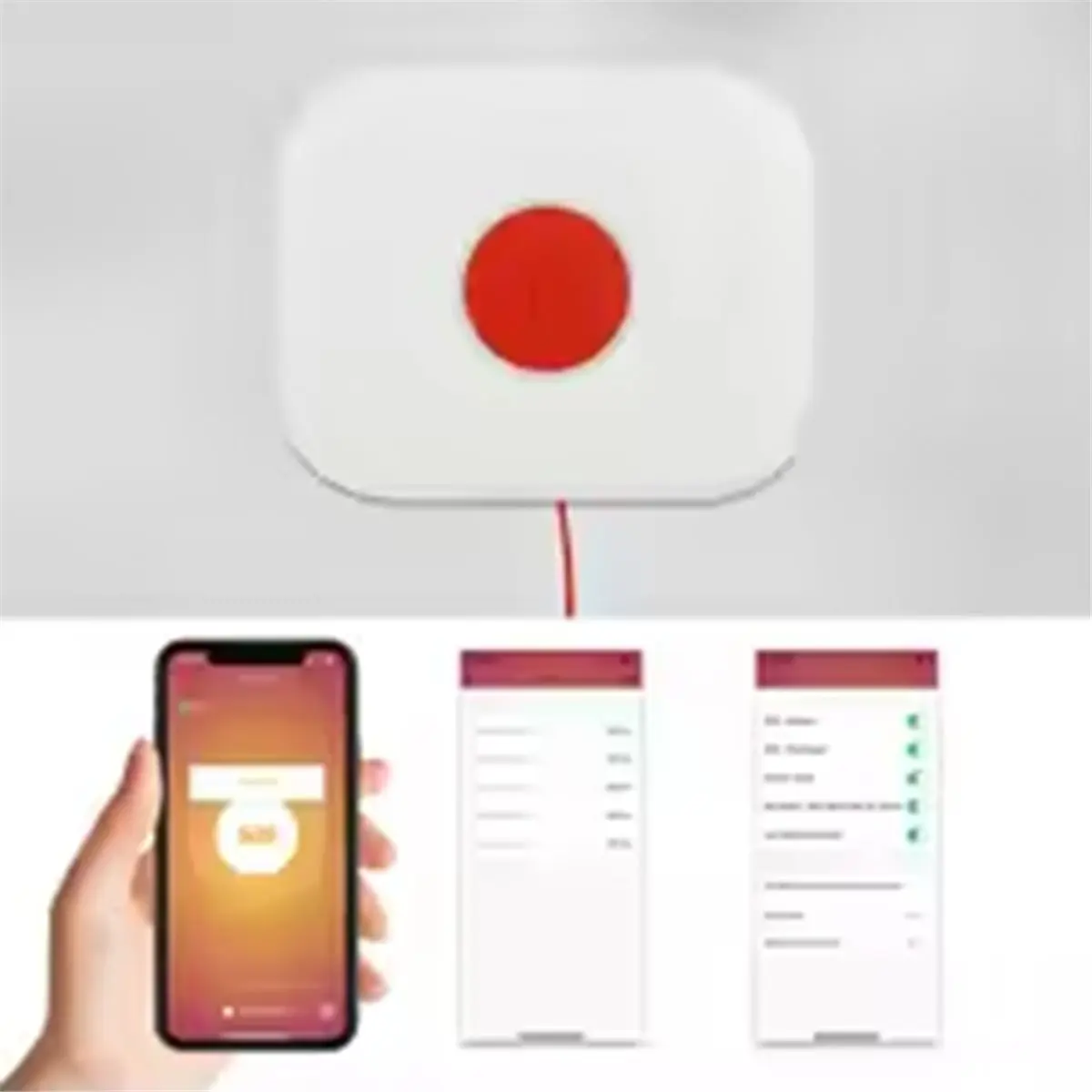A86G NEW Tuya WiFi SOS Button for Elderly & Disabled-Waterproof Personal Alert System with Drawstring, Health Alert for Children