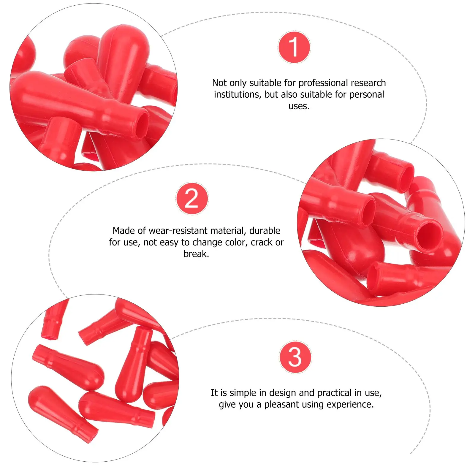 50pcs Glass Plug Squeezable Silicone Caps Lab Pipette Tools Rubber Pipette Dropper Caps Bulb Tips Replacement