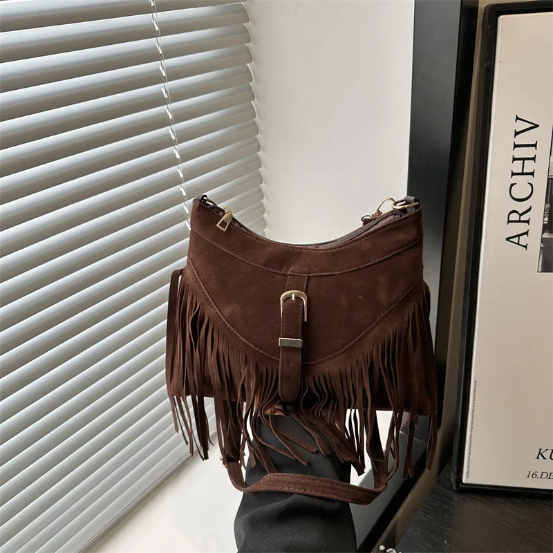 

Fashion Trend Shoulder Bag Women's Fashion Fringed Design Messenger Bag Retro Temperament Tote Bag Handbags