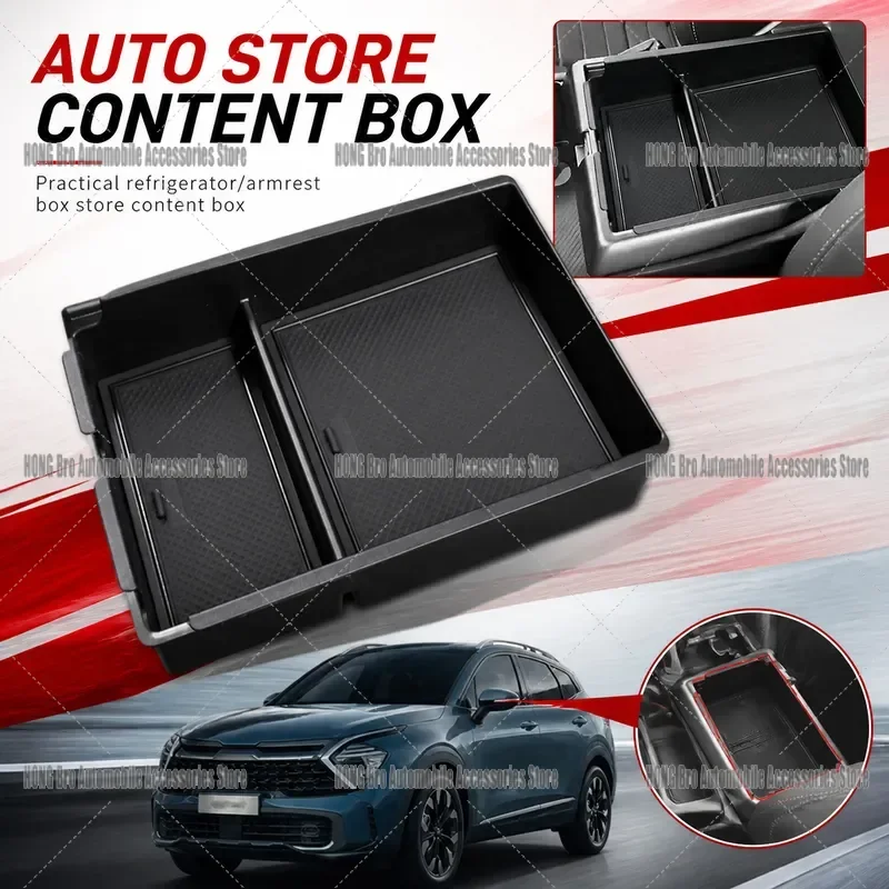 For Kia Sportage NQ5 2022-2026 Center Console Armrest Storage Box Organizer Tray Interior Accessories Car Modification