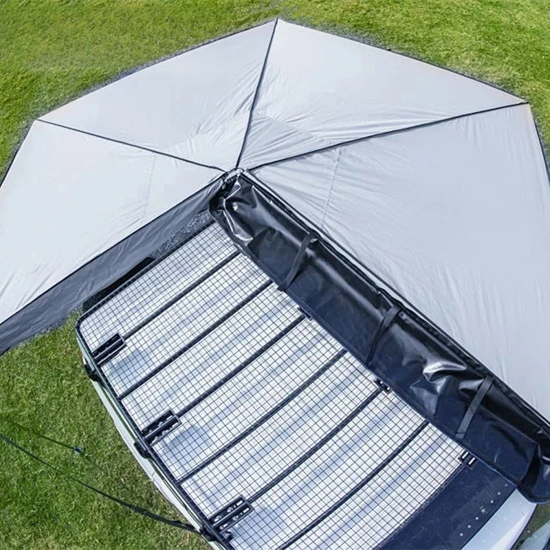 Rainproof Camping 600D Ox Offroading Equipment Suv Outdoor Tent Popular 270 Degree Awning Room With LED Lights