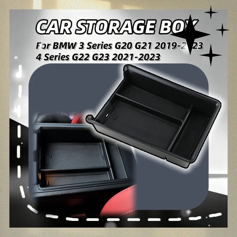 

For BMW 3 Series G20 G21 2019-2023 4 Series G22 G23 2021-2023 Car Center Box Console Armrest Storage Box Organizer Accessories