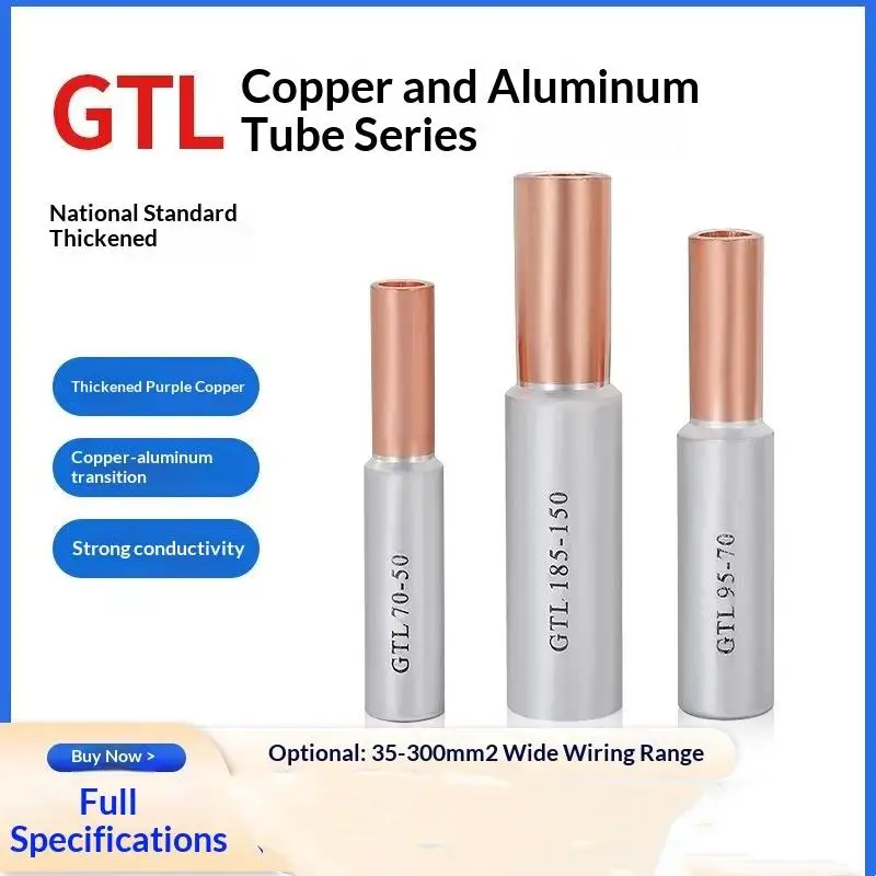 Compression Copper Aluminum CU-AL Tube Bimetallic Crimp Terminal Cable Wire Connector Splice Sleeve Lug Ferrule GTL Series
