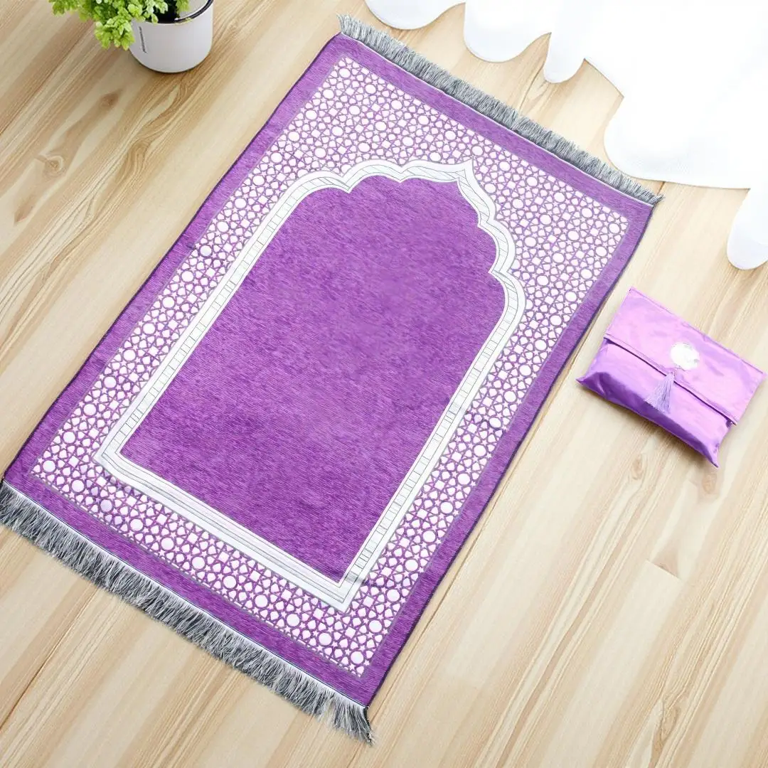 3pcs/1set Muslim Prayer Rug With Portable Bag Beads for Women Men Soft Mat Islam Gifts Set Turkish for Ramadan Hajj Travel Mat
