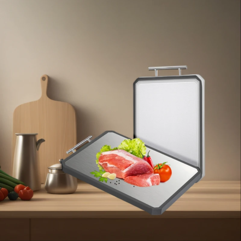 

Stainless steel cutting board, double-sided cutting board, large cutting board for kitchen, food grade