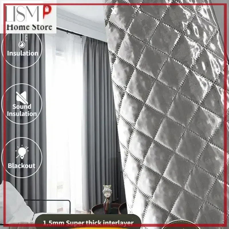 

Custom Size Thickene Thermal Windproof Warm Window Blackout Curtains For Living Room Bedroom Dining Soundproof Noise Reduction