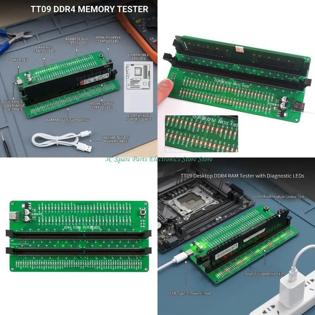 SZ DDR4 Memory Tester for Desktop Portable Diagnostic Card Memory Tester With LED for Desktop Computer