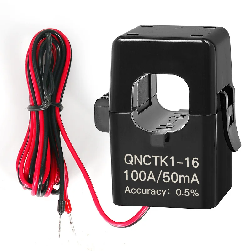 Clamp CT Current Transformer 100A 50mA 50A 25mA 100A 40mA 5A 5mA 1 2000 QNCTK1-16 Current Sensor Split Core Current Transformer