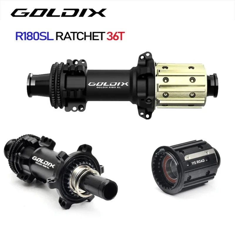 

Шоссеная ступица GOLDIX R180SL: центральный стопорный диск, шиповое колесо с 24 отверстиями, прямая тяга 36T, для велосипедов с дробленым камнем