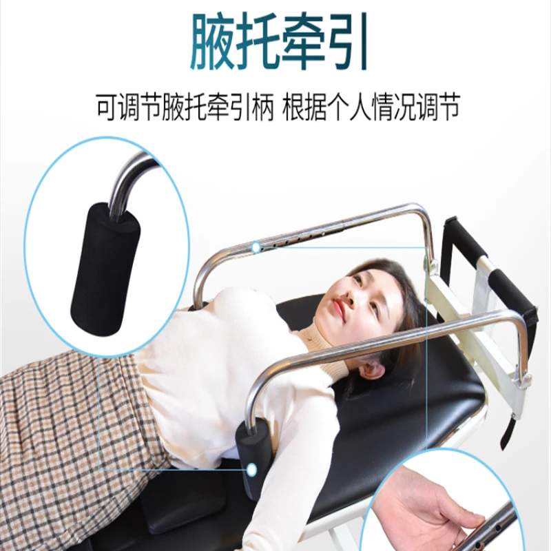 Traction bed cervical and lumbar intervertebral disc home manual stretcher.