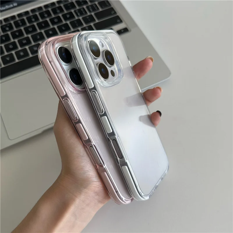 Crystal Transparent Shockproof Soft Silicone Case For iPhone 16 15Pro 15 16Pro Max Clear Anti-fall Bumper Protective Back Cover