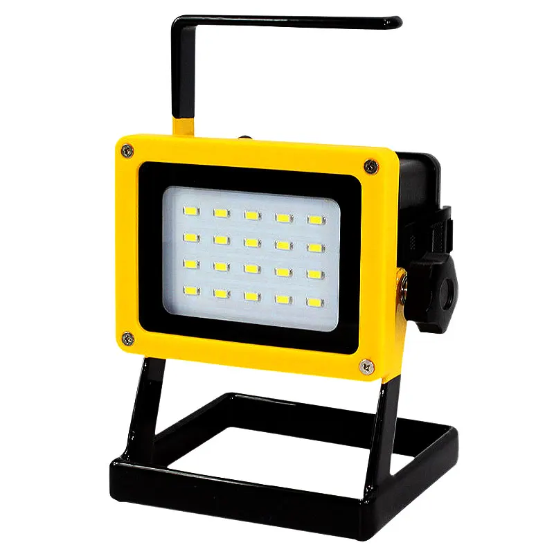 Rechargeable 20LEDs Outdoor Lighting Waterproof Floodlight Portable High light Floodlight 3*18650 Batteries Power+AC Charger