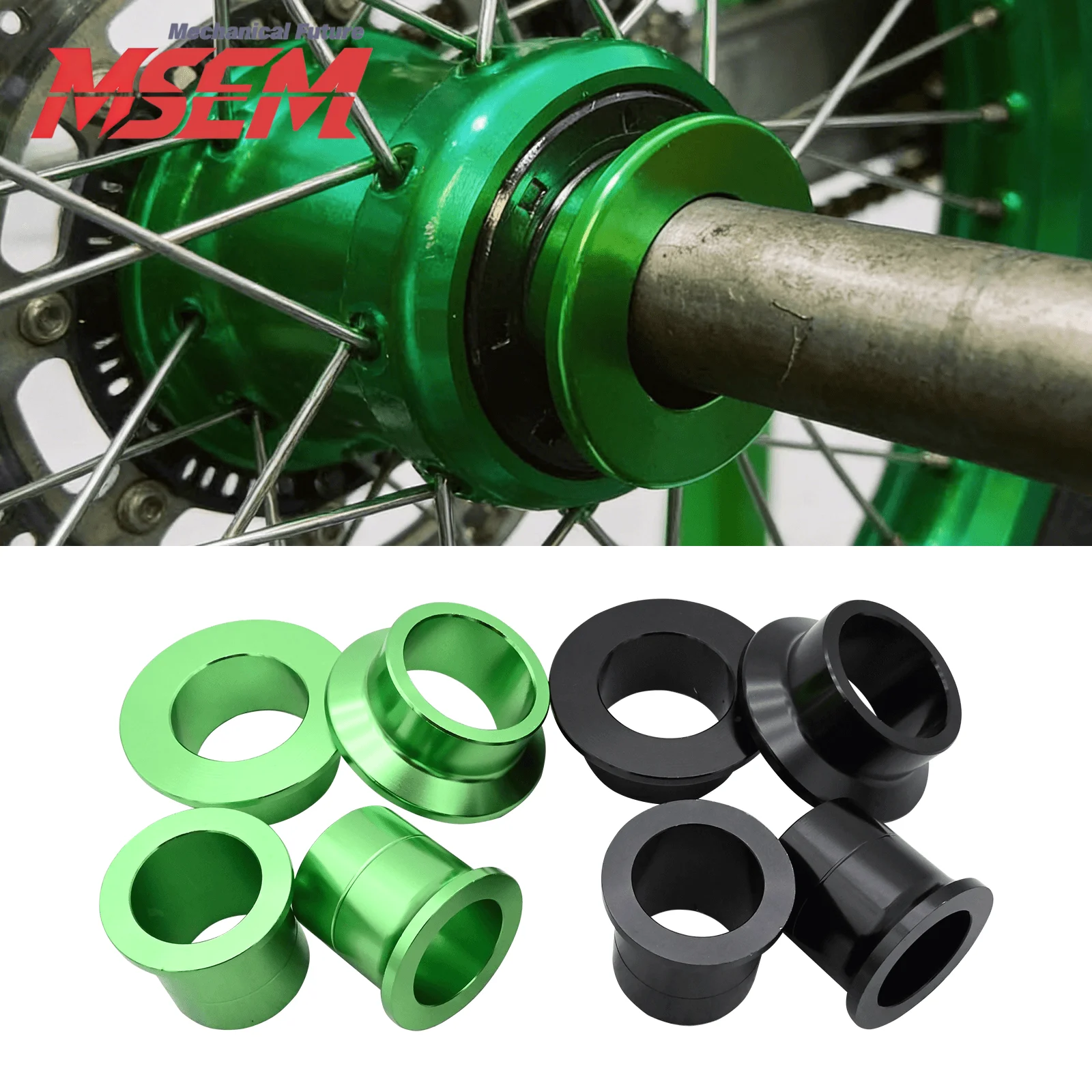 For KAWASAKI KX125 KX250 KX250F KX450F KXF450 KXF250 KLX450R KX KXF  Motocycle CNC Aluminum Front Rear Wheel Hub Spacers