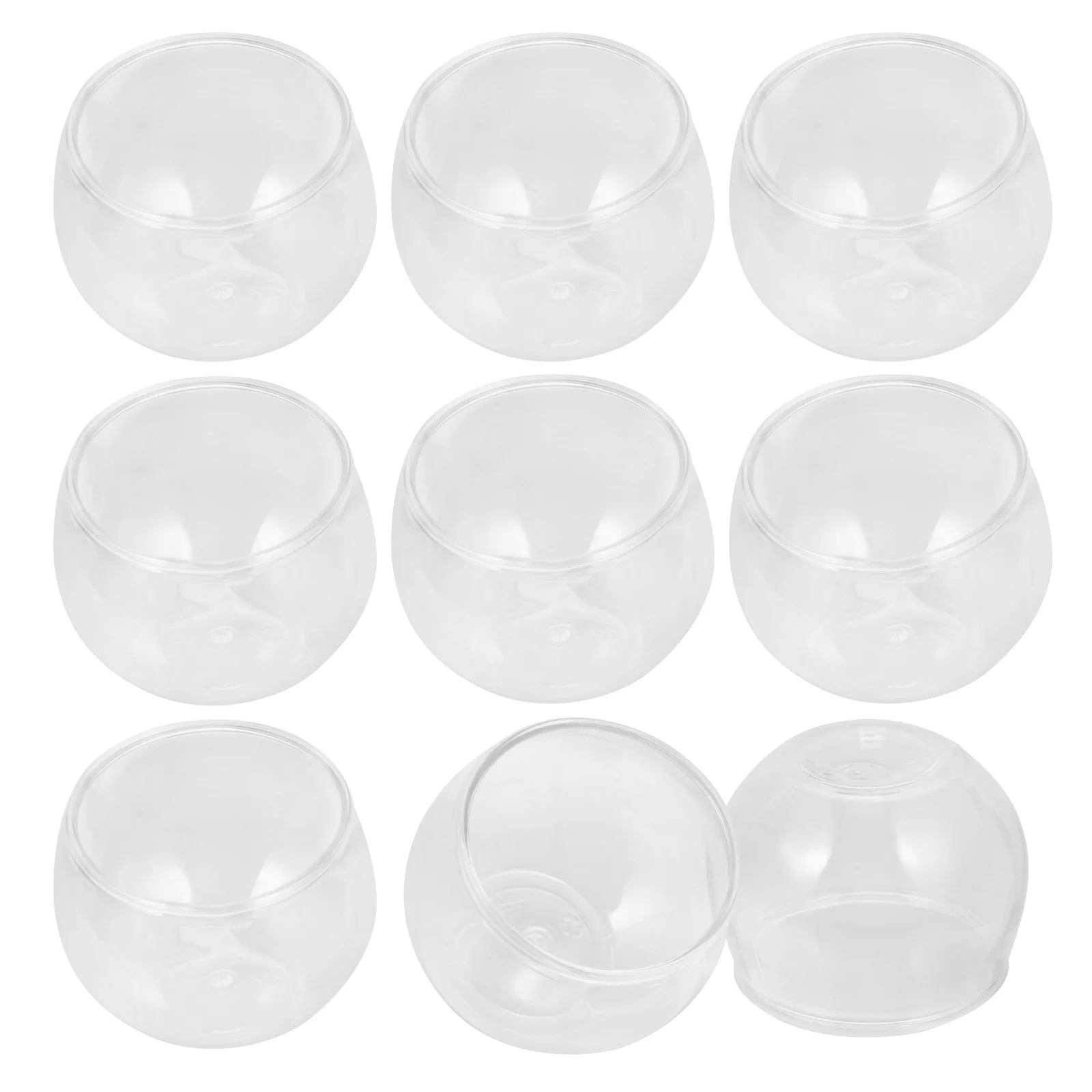 

12Pcs Plastic Dessert Cups 75ml Thick Rounded Reusable Snack Storage Cups for Cakes Pastries Party Household Use