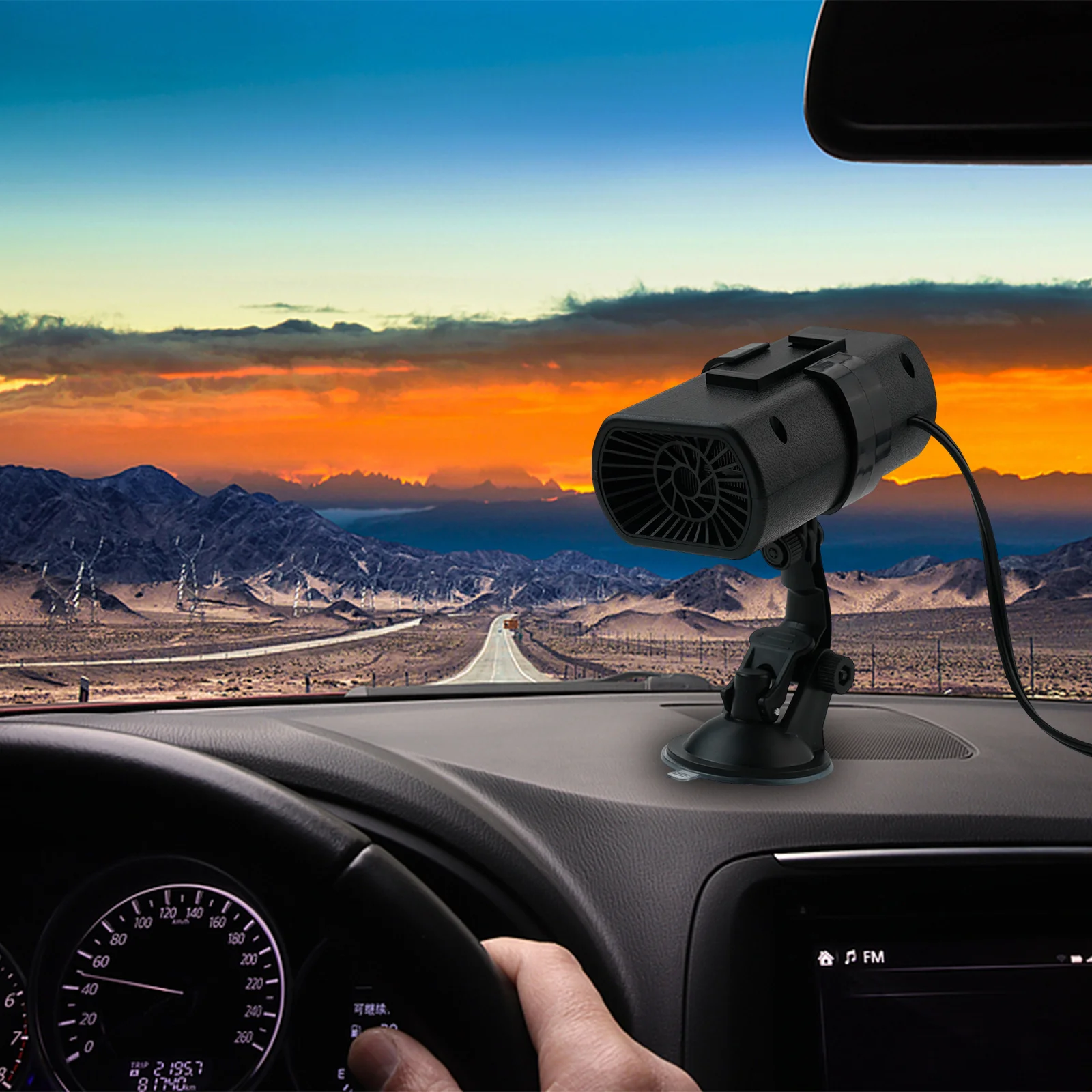 360 Degree Adjustment DC 12V Heating Fan Compact Design Easy Installation Effective Defrosting For Winter Driving
