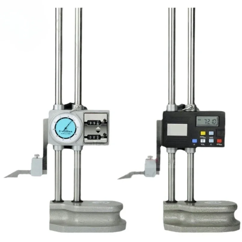 Double-Beam DIal Height Gauge With Digit Counter 0-300mm 450mm 500mm Double column digital display height ruler