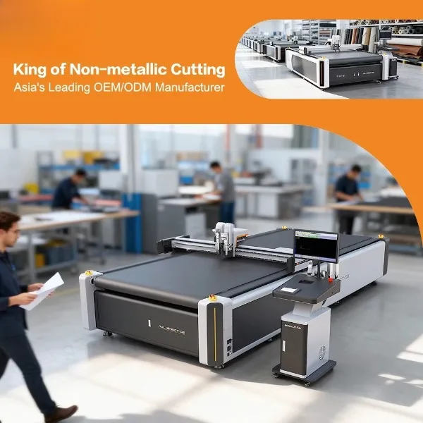 Factory manufacturer AOL CNC 1625 leather cutter for footwear, luggage, and automotive interiors