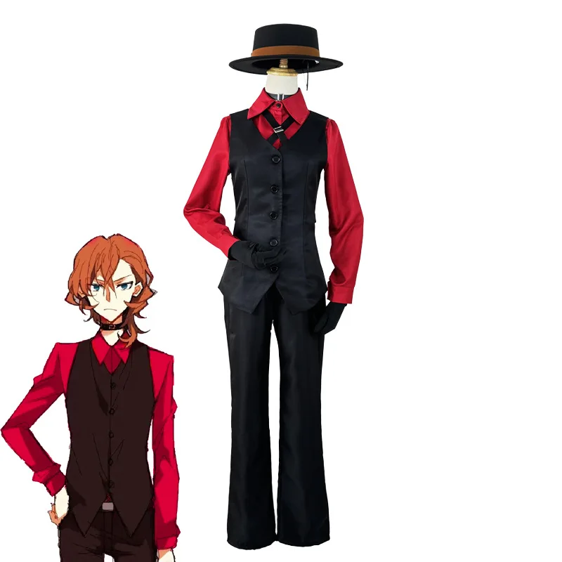 

Bungo Stray Dogs IF Line Cosplay Full Set - Dazai & Chuya Unisex Waist-Cinched Daily Wear-Slim-Fit Suit for Conventions & Casual