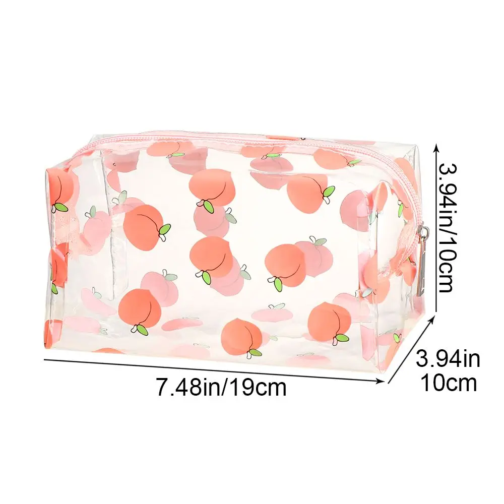 Transparent Makeup Bags for Women Girls Avocado Flower Peach Clear Travel Cosmetic Bag Toiletry Pouch Waterproof Storage Bag