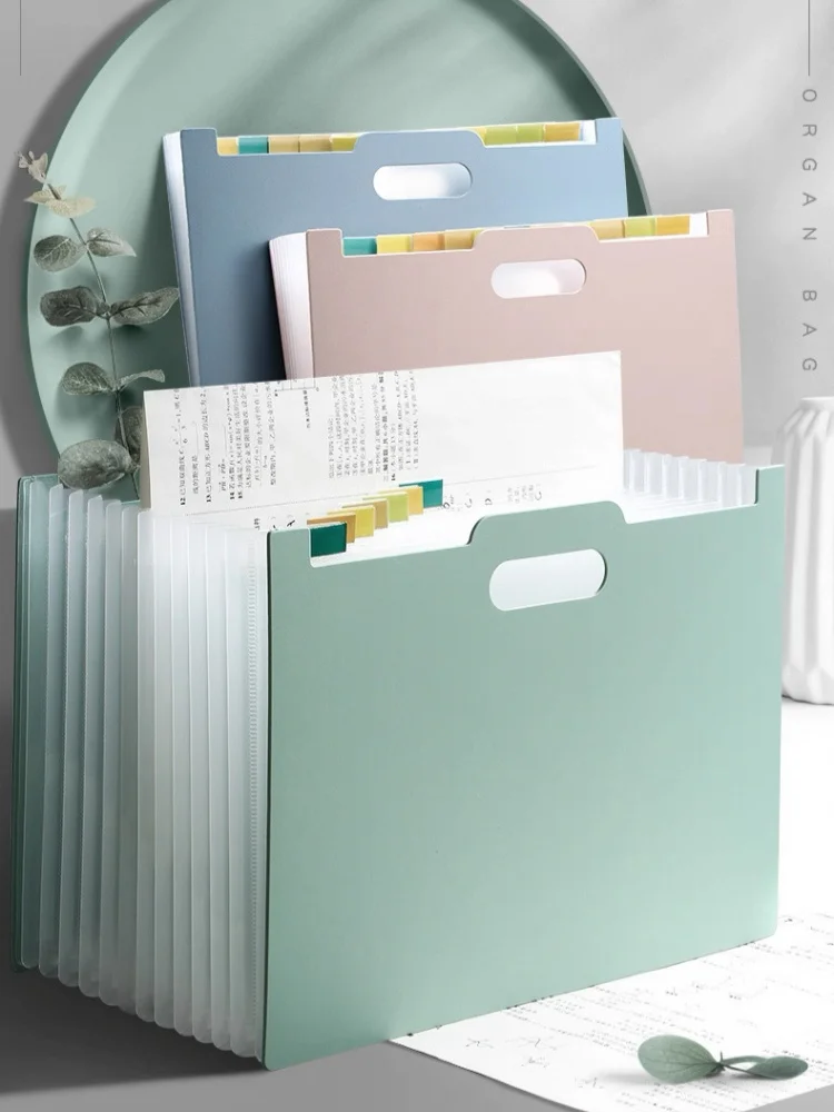 13 Pockets Accordion File Organizer, Expanding File Folder with Lable Pocket,Upright Open Top,A4/Letter Size Paper Document