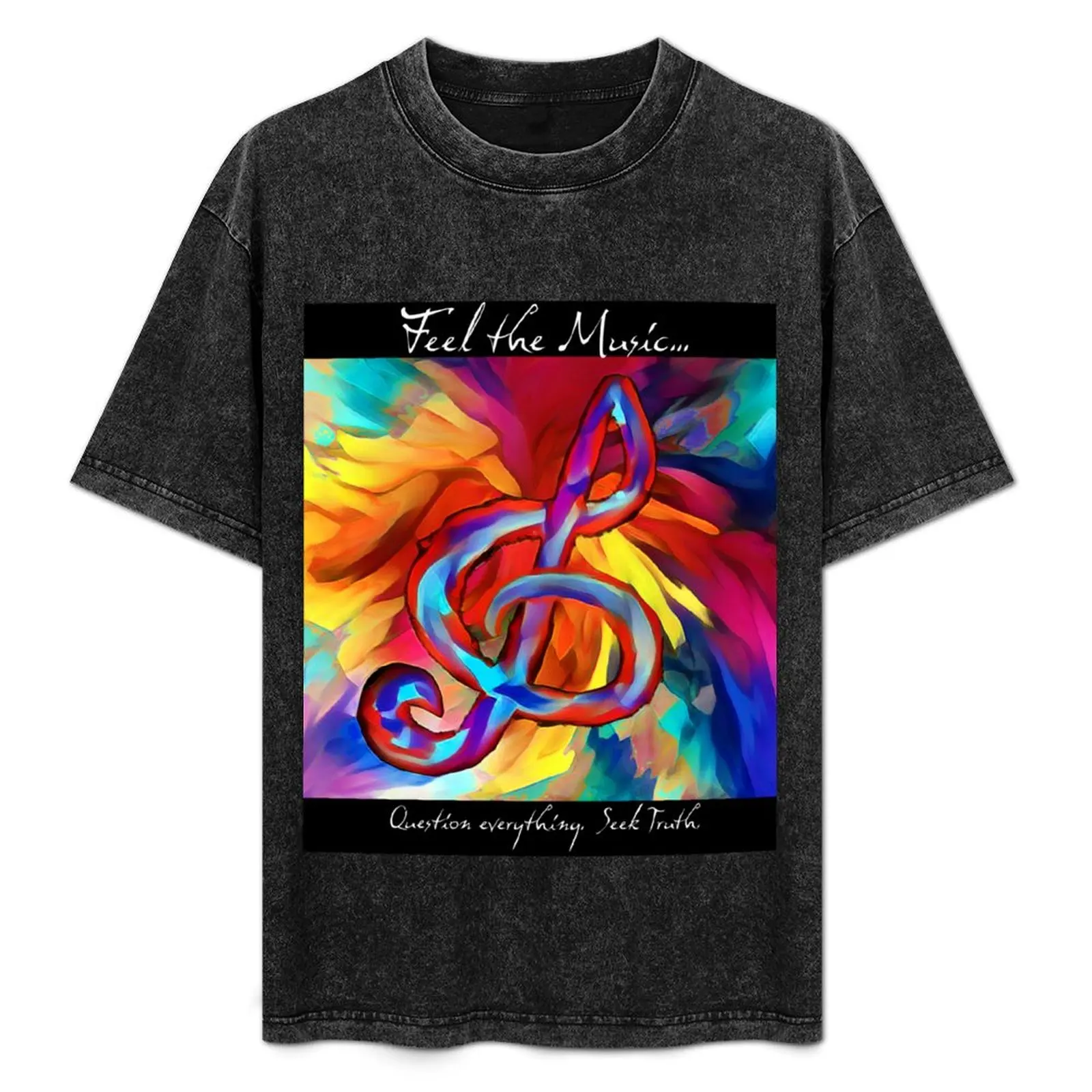 Feel the Music T-Shirt Casual Basic Short Sleeve T-Shirt