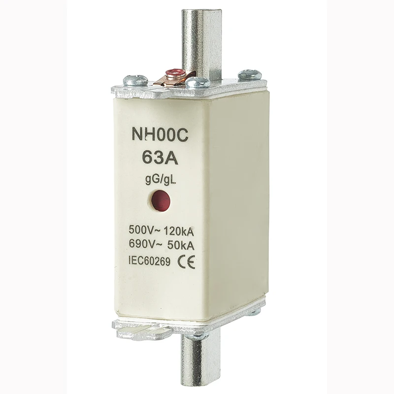 Ceramic fuse NHOOC 63A gG/gL 500V~120kA 690V~50kA with indicator light NH00C