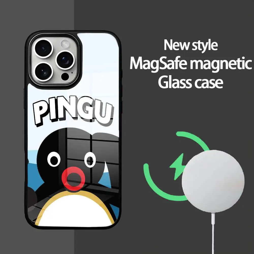 

Pingu Penguin Phone Case For IPhone 16 15 14 13 12 11 Pro Max Plus Mini Magsafe Mirror Wireless Magnetic Cover