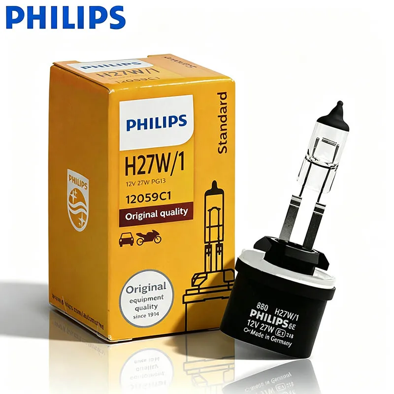 PHILIPS Genuine Standard Vision 880 12V 27W  Base +30% Brighter Halogen Headlight Fog Lamp Original Auto Bulbs 12059C1, 1/2X
