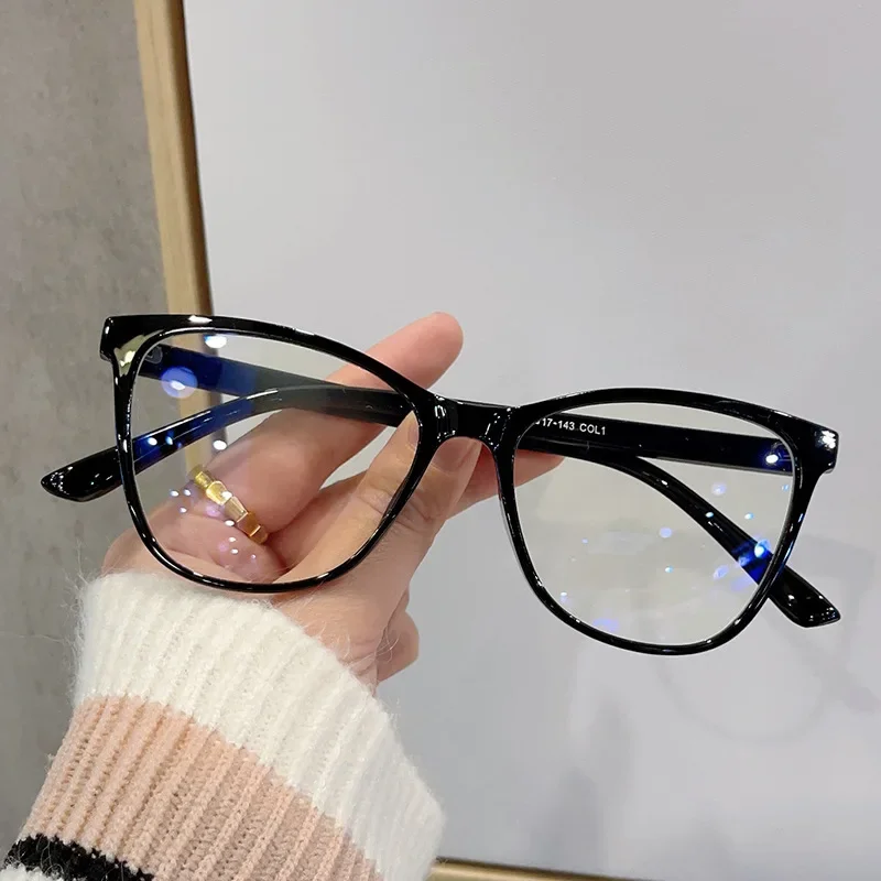 DYTYMJ Anti Blue Light Glasses Fashion Big Frame Cat Eye Glasses Frame Can Be Equipped with Lens Frame Monturas De Lentes Mujer