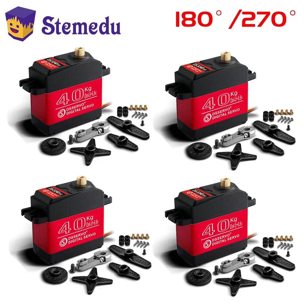 4PCS IP66 Servo impermeabile Dsservo 40Kg Robot ad alta velocità Servos Metal Gear Servo digitale Baja Servo per auto RC in scala 1/8 1/10