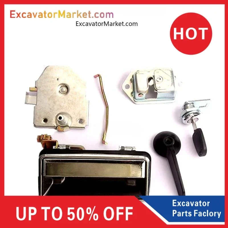 For Daewoo Doosan Dh55 Excavator Cab Door Lock Assembly Outer-Inner Handle Lock Block Lock Cylinder High Quality