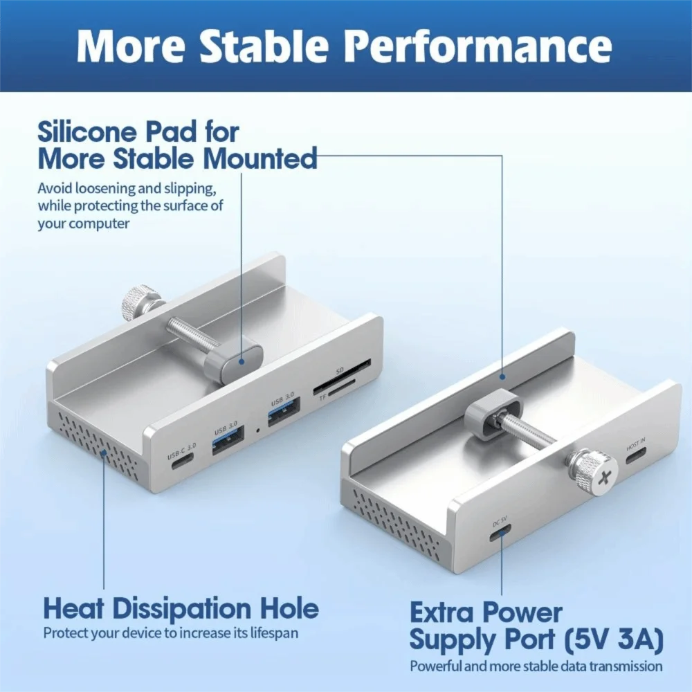 Multi Port USB3.2/3.0/2.0 USB HUB Clamp 5Gbps Power Supply High Speed HUB Universal External Multi Splitter Desktop PC