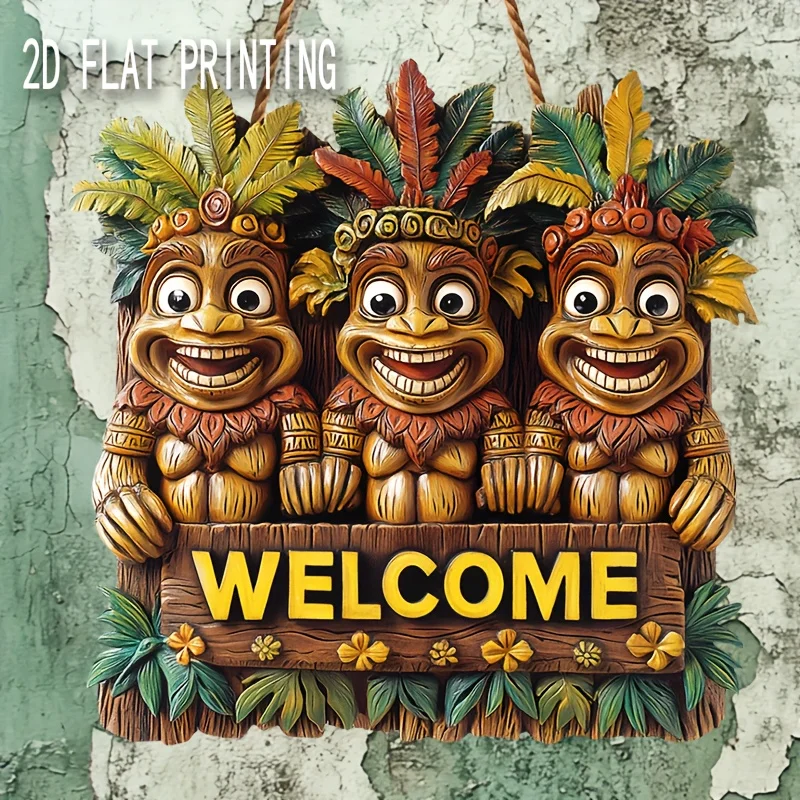 Spoof Creative 2D Wooden Wall Hanging Welcome Sign Festival Farmhouse Apartment Home Decor Halloween Thanksgiving Easy Install