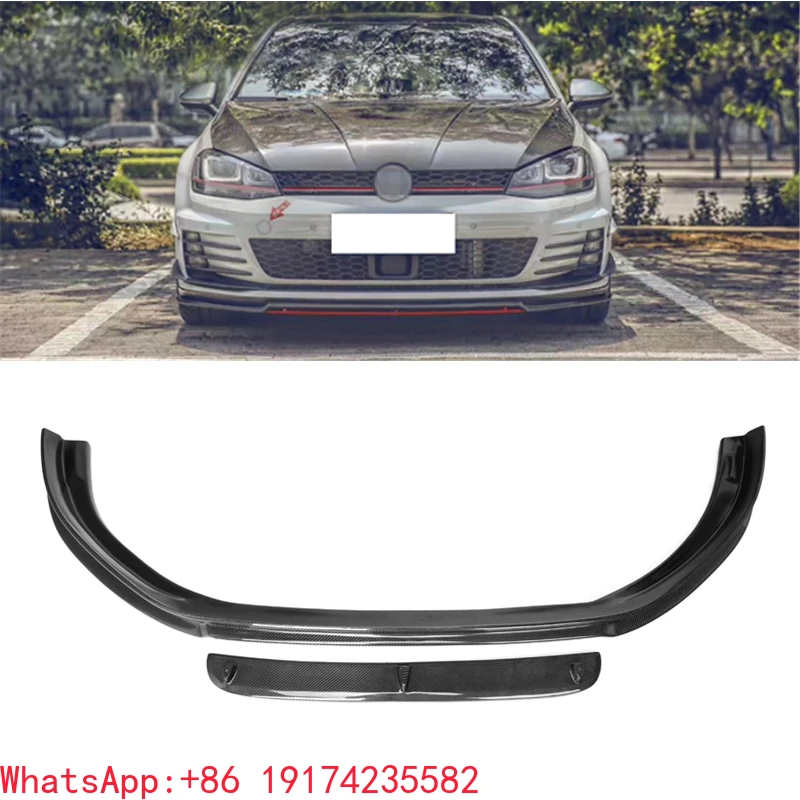 

R Style Carbon Fiber Front Bumper Lip 2pcs for Volkw Golf MK7 GTI 2013 2014 2015 Body Kit MK7 GTI Rear Front Bumper Lip