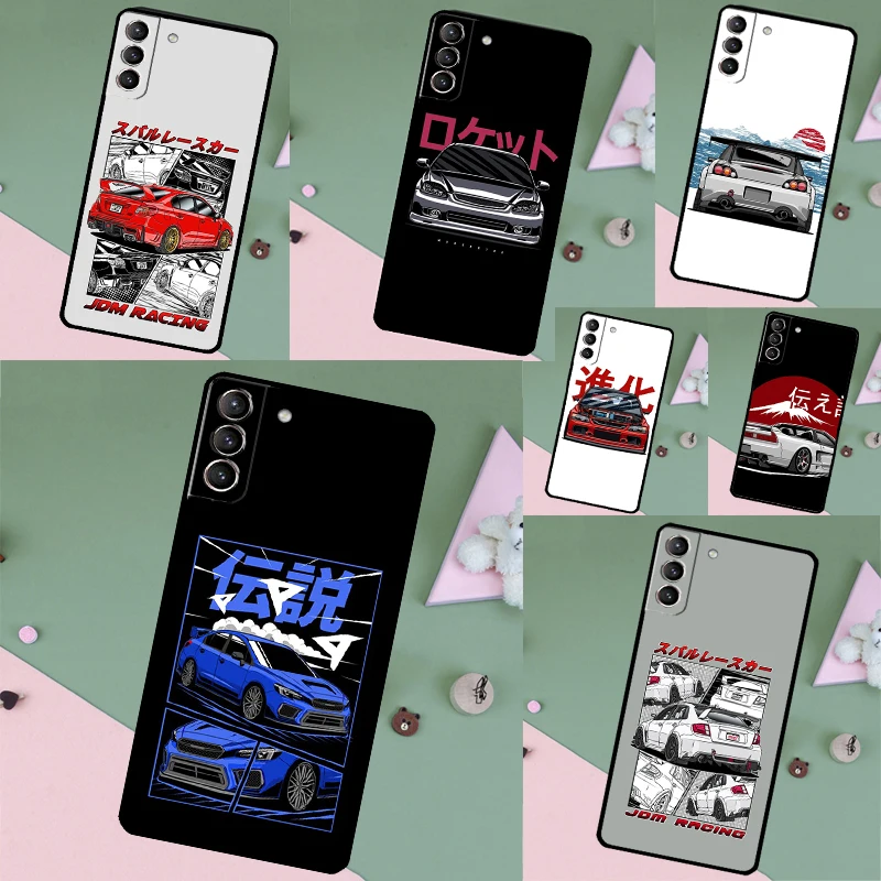 Sports Car JDM  Drift Case For Samsung Galaxy S26 Ultra S25 S23 S22 S21 S24 Ultra S10 S20 Plus S25 FE Phone Cover