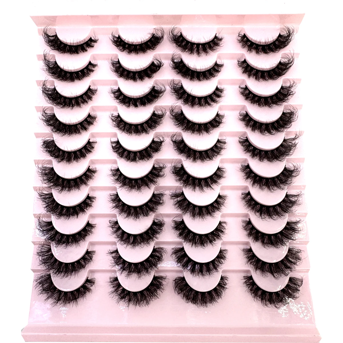 20 paia di soffici ciglia di visone artificiale 3D fatte a mano, ciglia naturali riutilizzabili