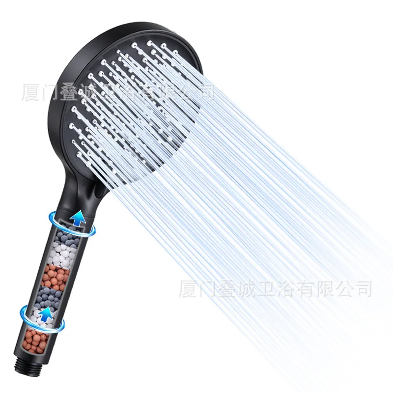 

New Home Bathing Shower Head 3 Functions Black Pressurized Filter