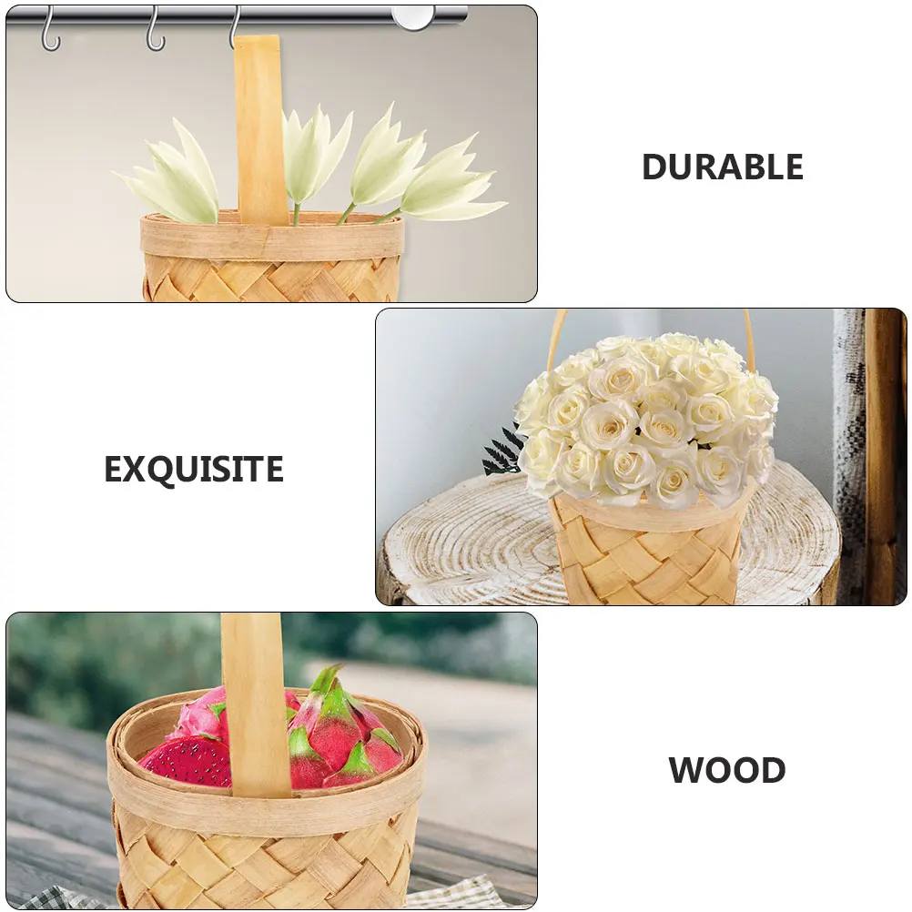 

10Pcs Miniature Wooden Rustic Candy Basket Wedding Gift Storage Basket Party Decoration Wedding Party Supply Candy Baskets