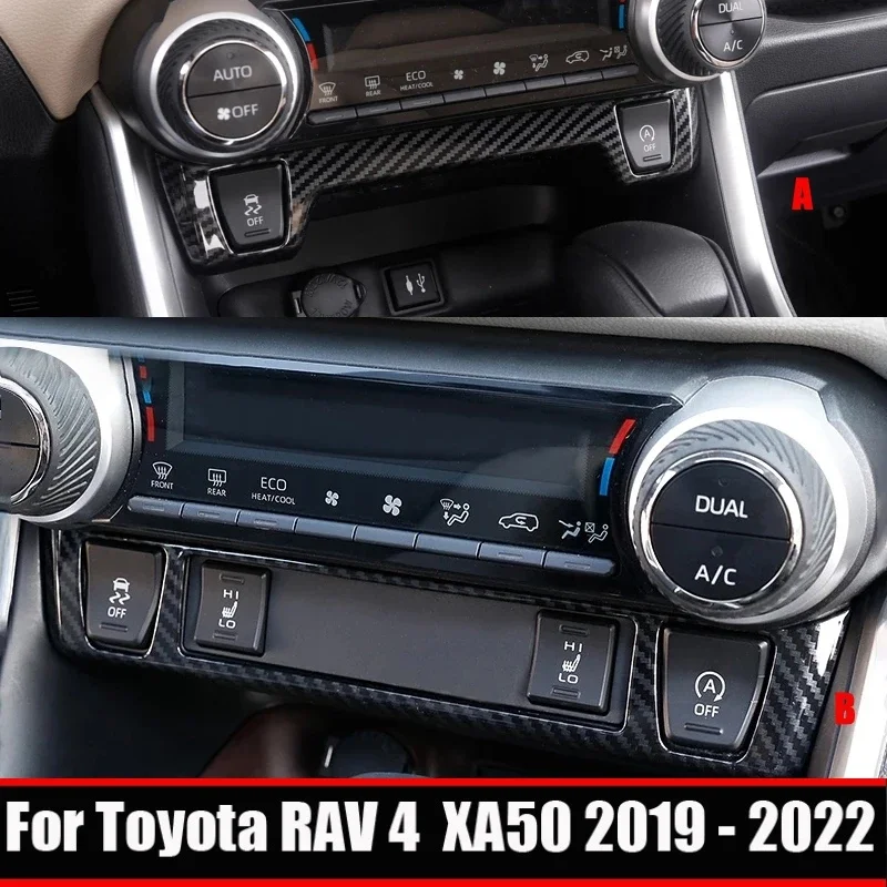 For Toyota RAV4 RAV 4 XA50 2019 2020 2021 2022 2023 Hybrid  Car Central Control Seat heating switch Trim Cover Accessories