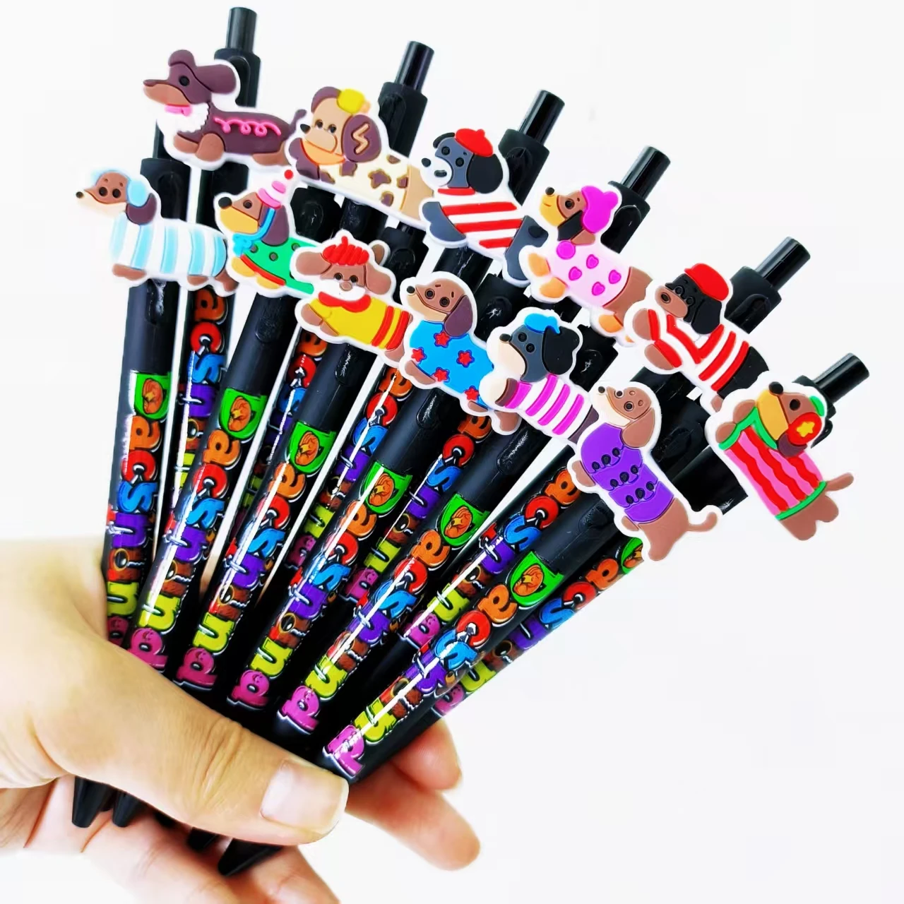 

9/18pcs Versatile Sweater Dog Styling Press Ballpoint Pen Pet Dog Theme Patch Neutral Pen Daily Office Learning Ballpoint Pen