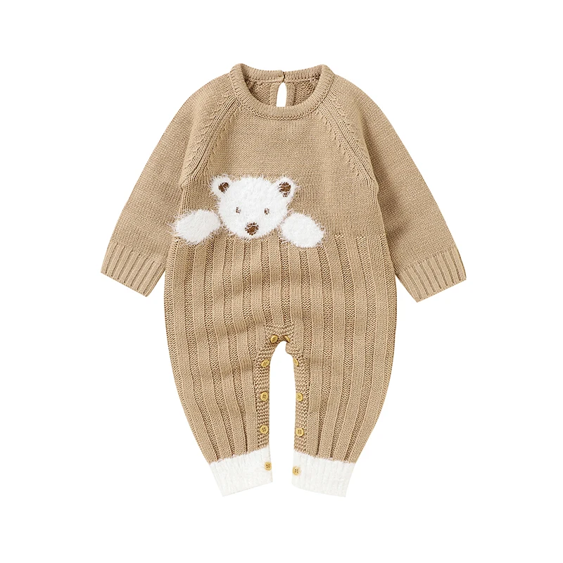 Baby Rompers Knitted Autumn Casual Long Sleeve Newborn Boy Girl Jumpsuits Winter Outerwear Toddler Infant Overalls 0-18m Clothes