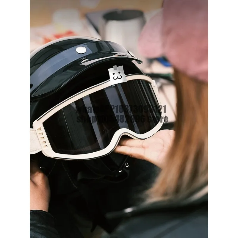 Motorcycle goggles, retro glasses, locomotive anti-fog, windproof, myopia, color-changing riding goggles