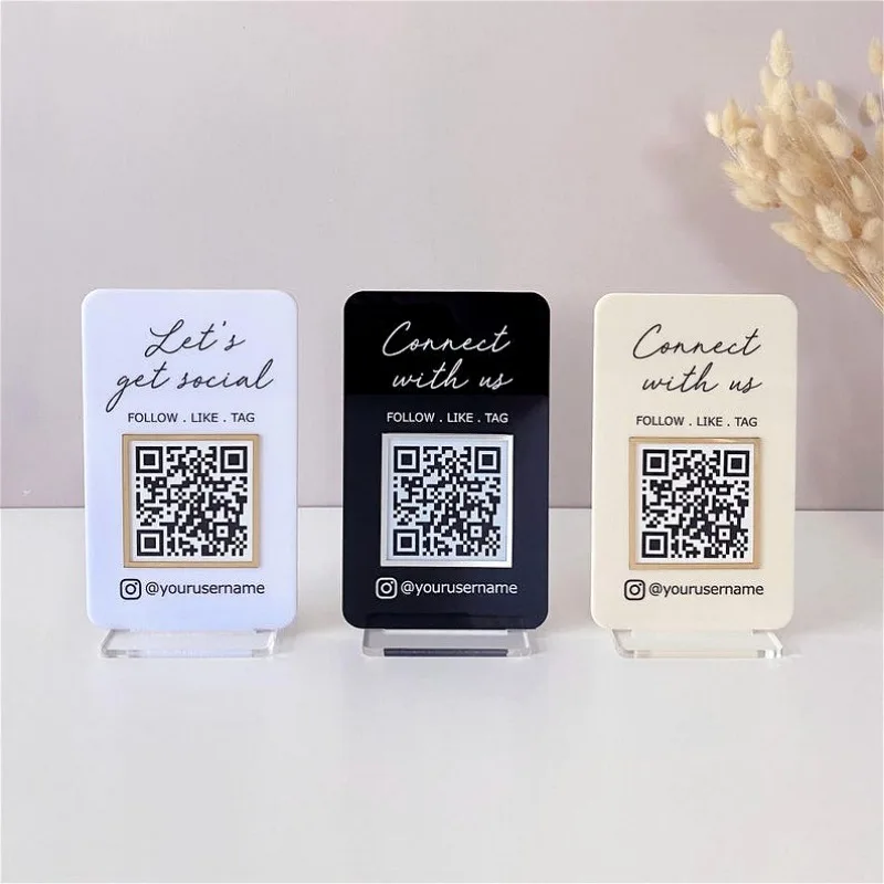 Señal de código QR, Mini relleno de medias, escaneo para pagar, señal de redes sociales, señal de código QR, señal minimalista para pequeñas empresas